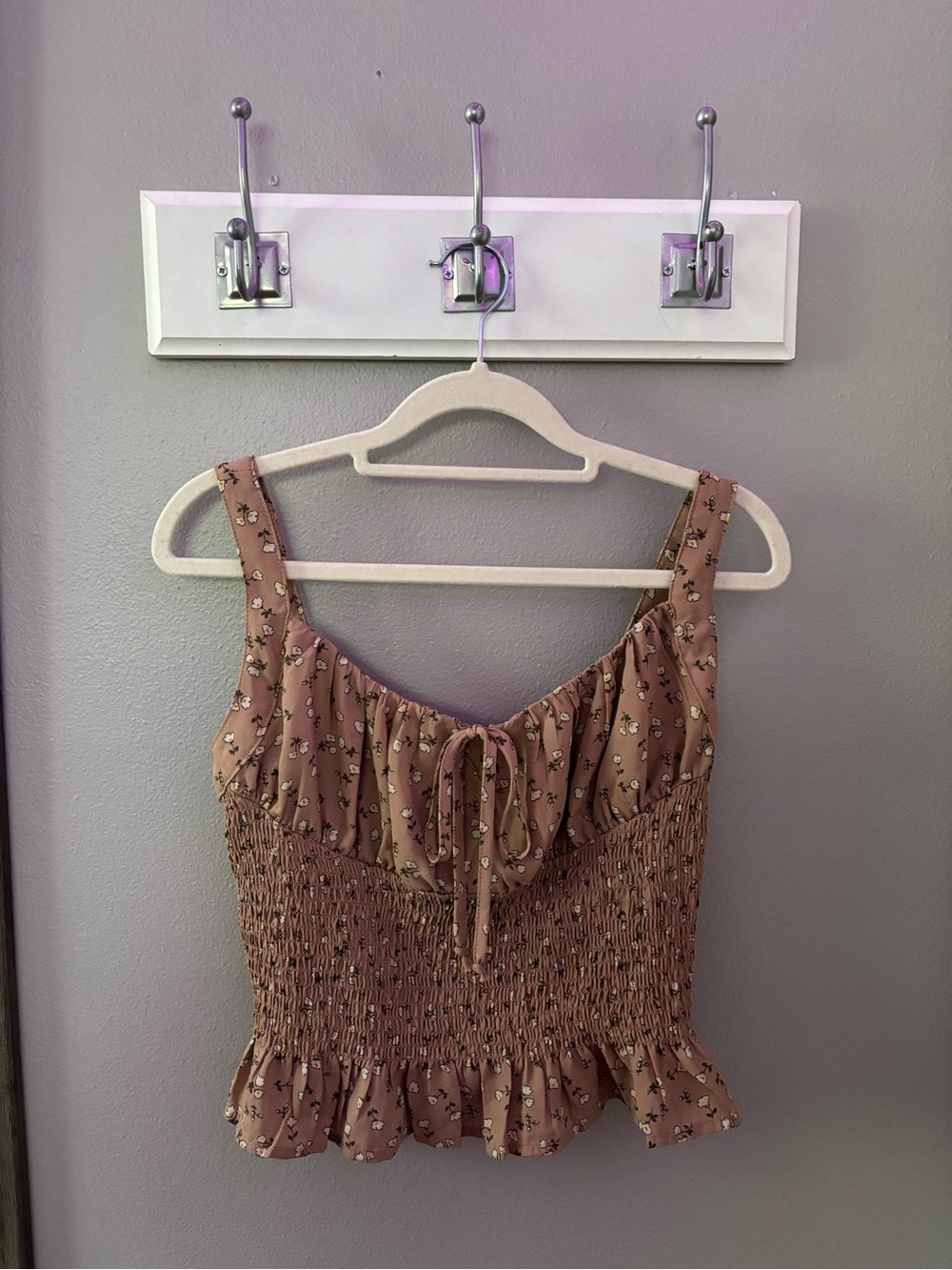 Liberty Love Mauve Pink Floral Smocked Top